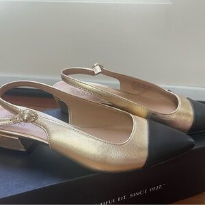 Naturalizer Gold and Black Heels with Slingback Sophistication